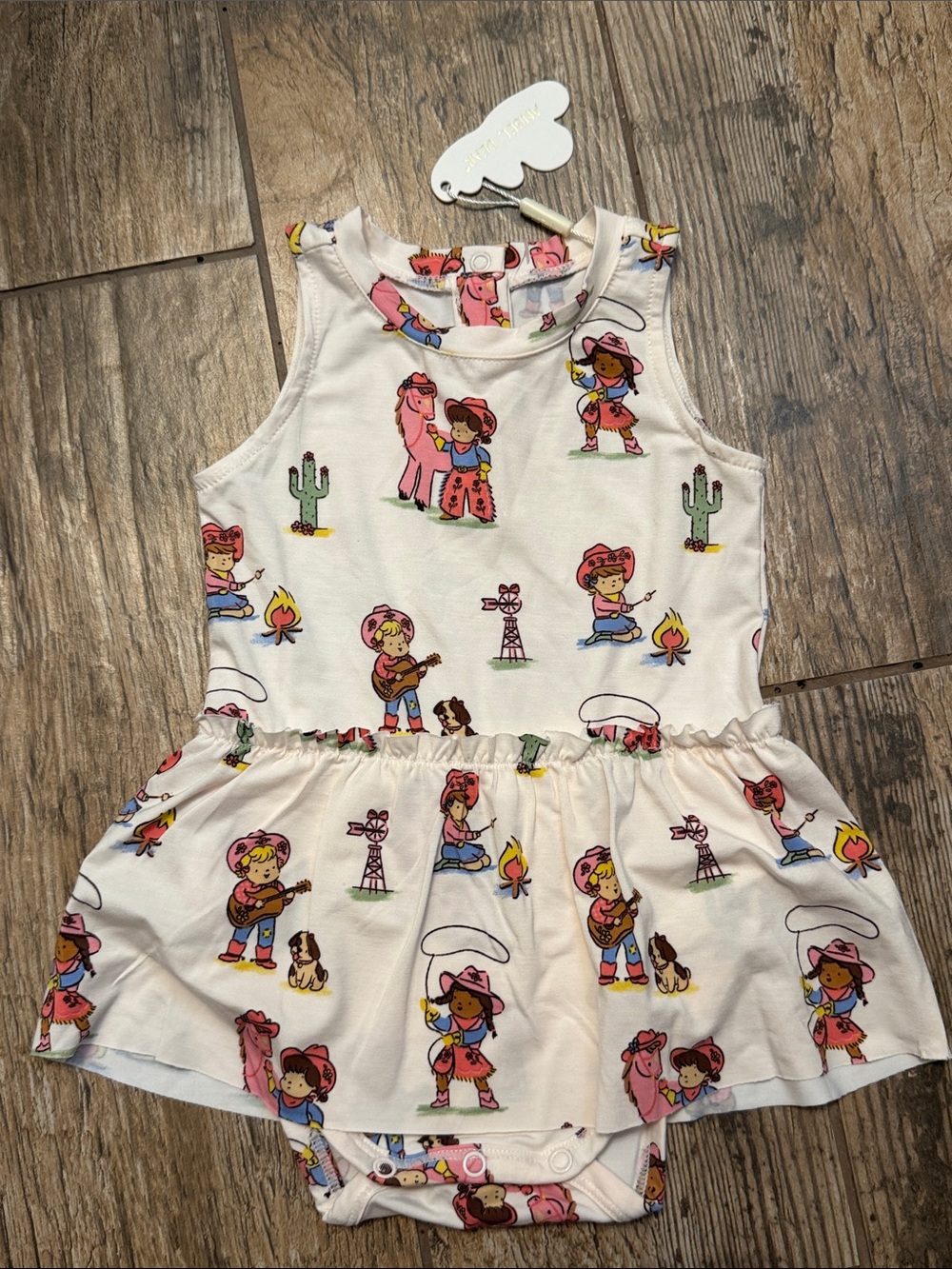 Angel Dear vintage cowgirls bodysuit skirt 3-6 month NWT